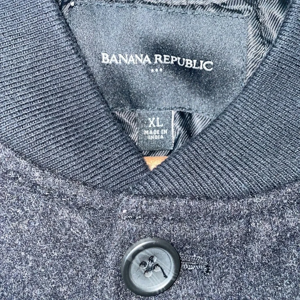 Banana Republic Charcoal Gray Wool Jacket Zipper Winter Warm Men’s Size XL